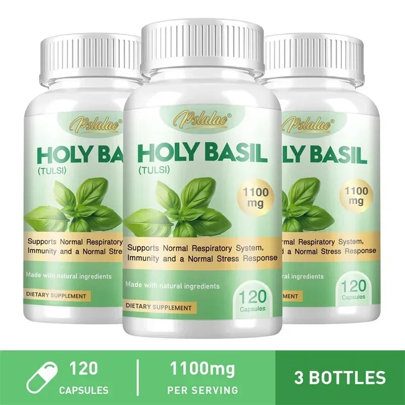 Holy Basil Capsules - Enhance Immunity, Relieve Stress, Relax The Body and Mind, Improve Vitality and Energy Levels