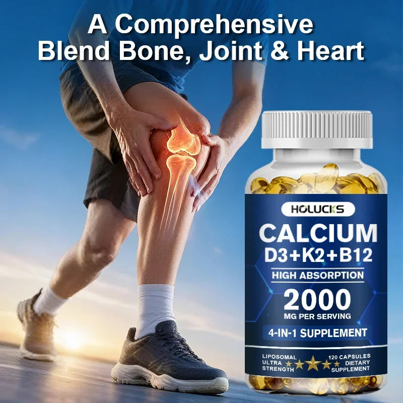 Calcium Supplements, with Vitamin D3 K2, Support Bone Muscle TeethHealth, Replenish Joints, Calcium Absorption