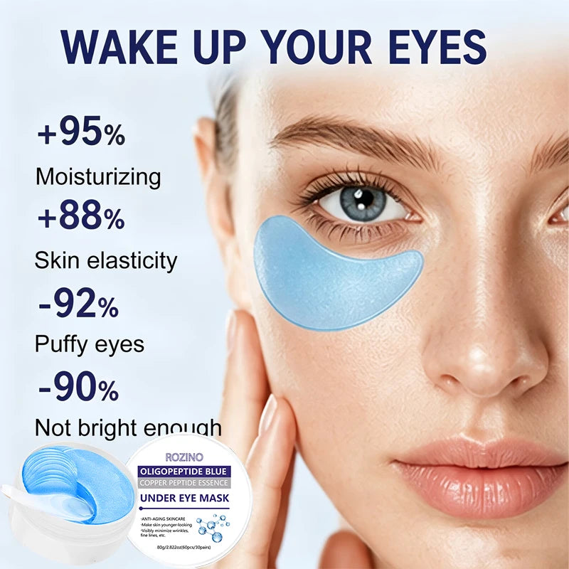 Retinol eye mask, powerful moisturizing, deeply nourishing, makes the skin around the eyes more delicate and firm, gives the skin a radiant glow, enhances skin elasticity, and helps to eliminate dryness and dullness, providin
