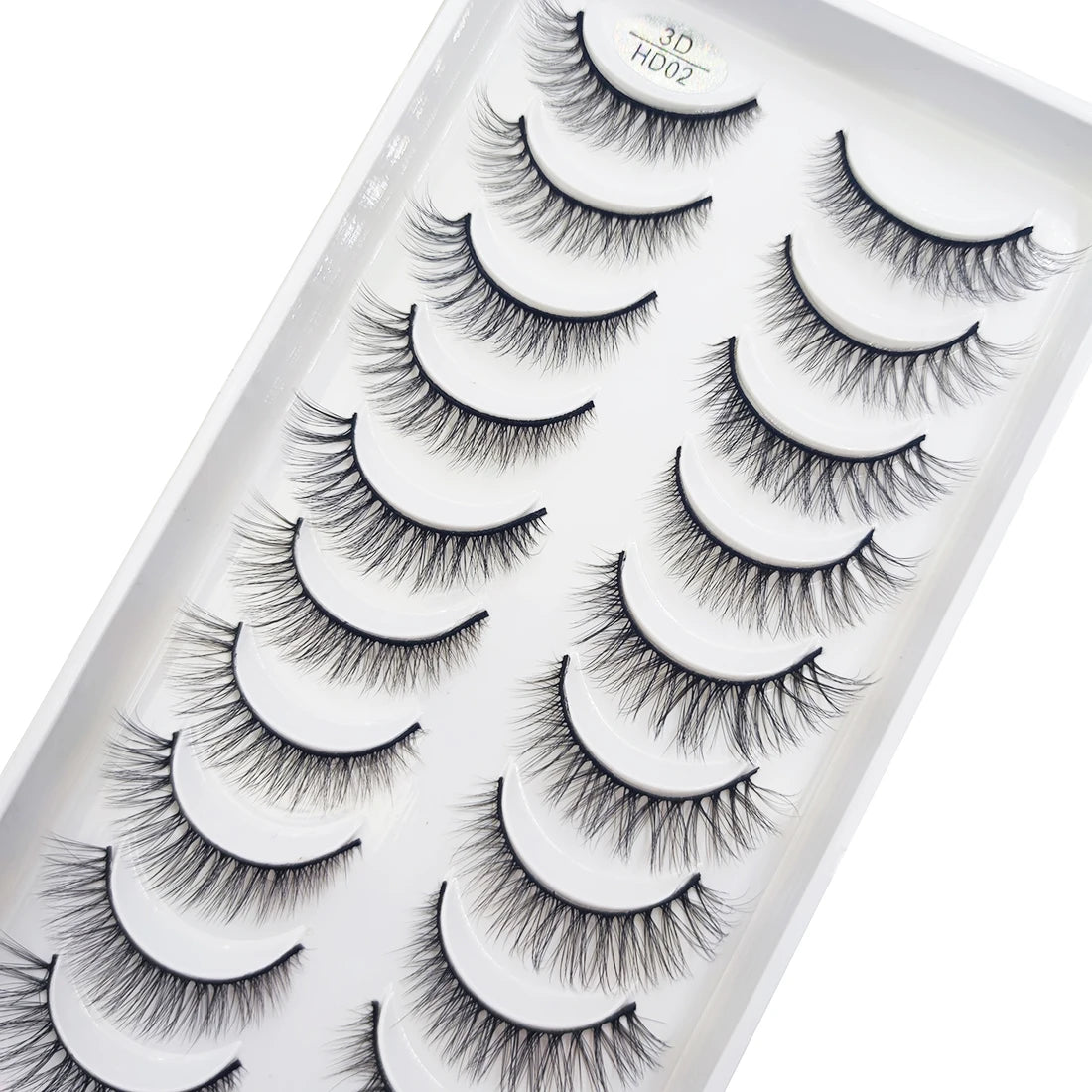 10 Pairs Natural 3d Mink Lashes Soft False Eyelashes Cross Messy Dense Eye Lashes Extension Makeup Faux Cils Cat Mini