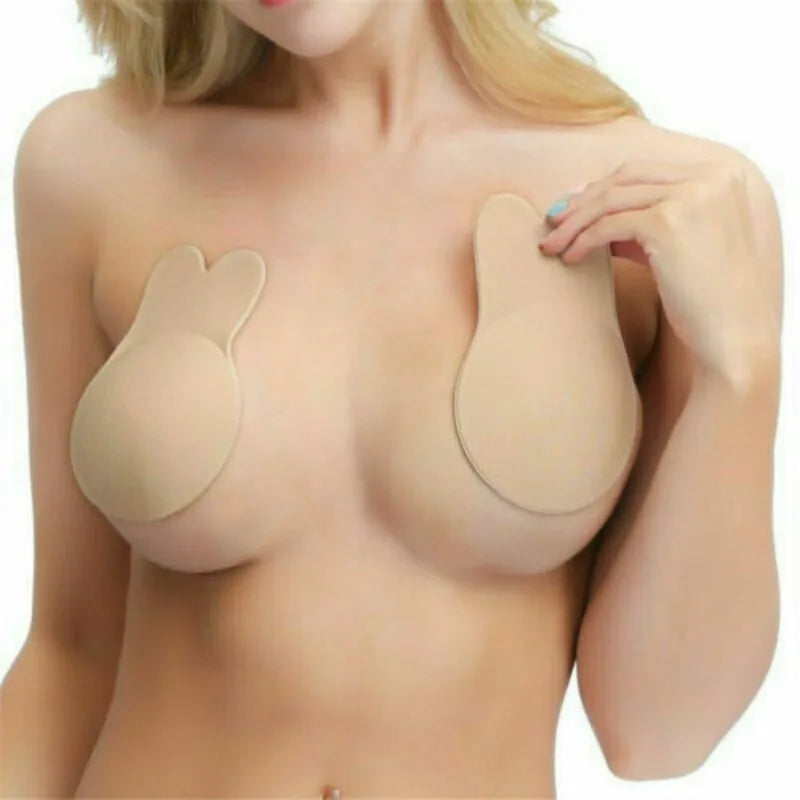 Women Breast Lifting Stickers Push Up Bras Silicone Invisible Chest Strapless Breast Rabbit Lift Up Tape Nipple Cover Bra Pads