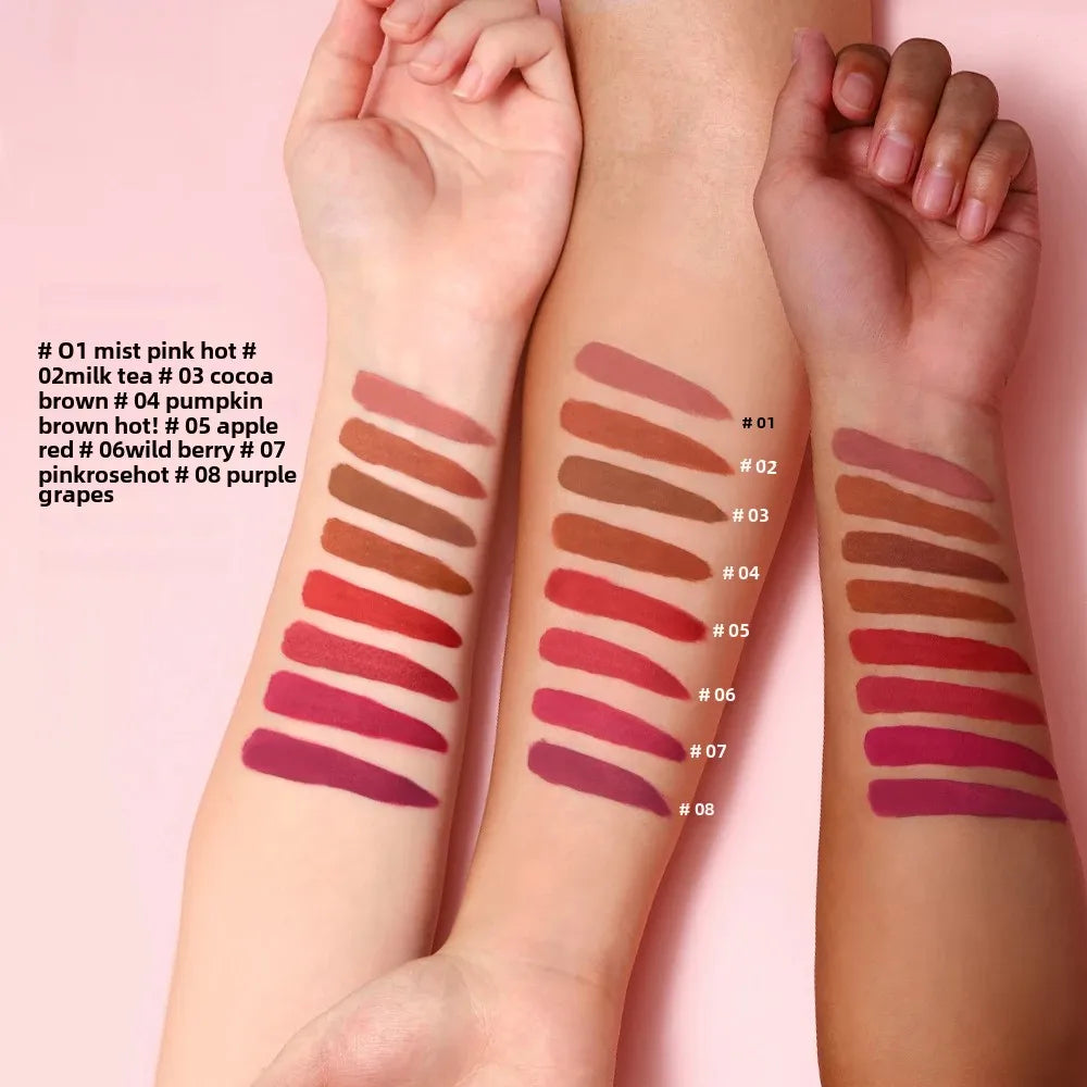 O.TWO.O Newest Lipstick Waterproof Makeup Lip gloss Rose Rouge Silk Liptint Matte Sexy Red Lip Stain Liquid Lipgloss