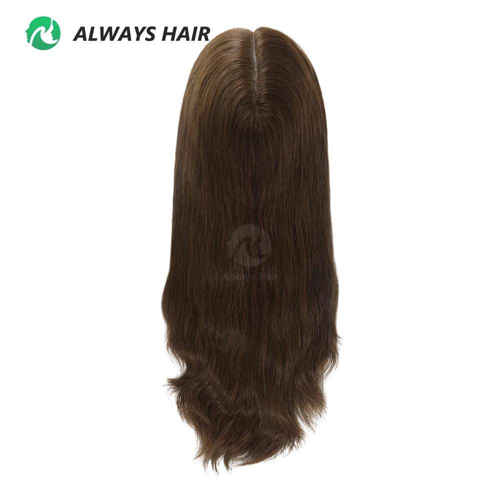 TP22- 18" Thin Skin Toupee For Women 7x9" Polyskin Brazilian Hair Human Hair Toppers
