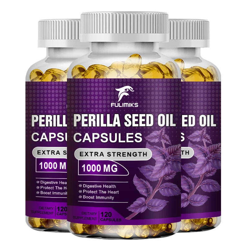 Perilla Seed Oil Capsules, Support for Healthy Modulation of Th2 Cytokines, Allergy Relief, Respiratory and Immunity Booster
