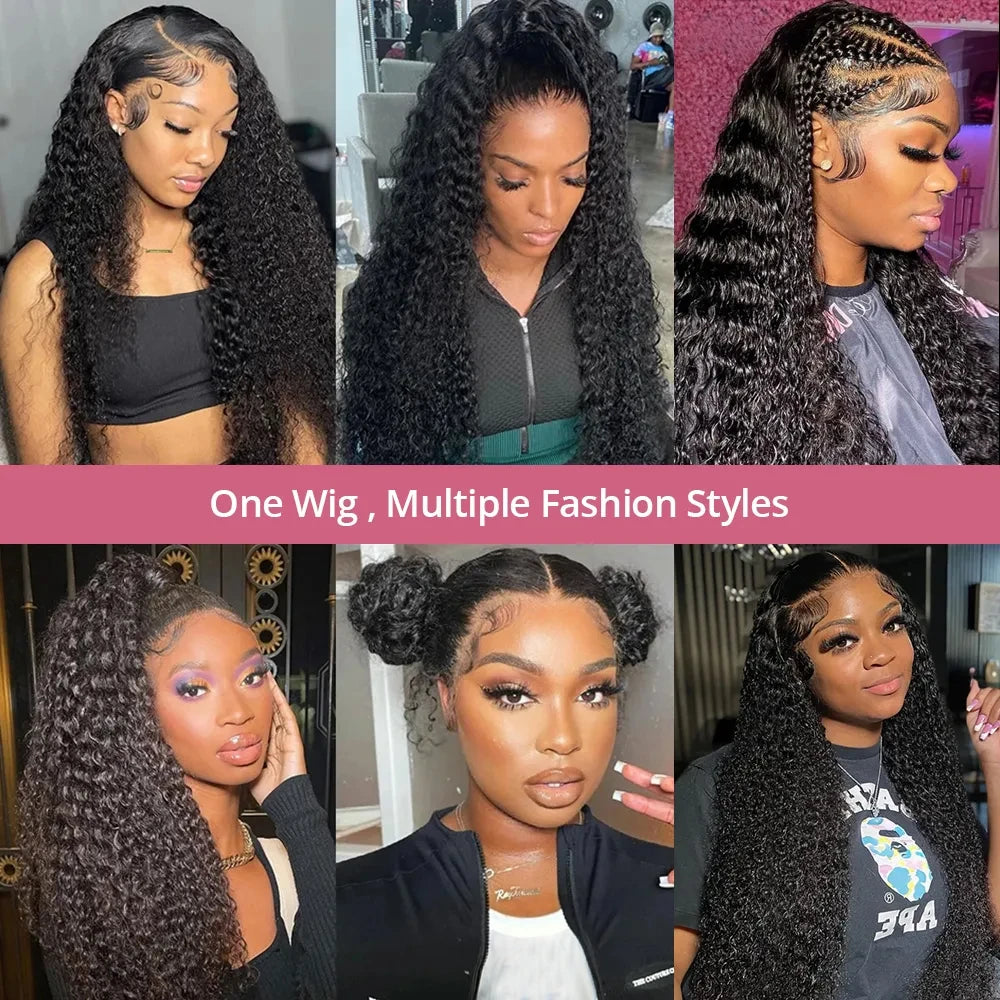 Deep Wave 13x6 HD Lace Front Wigs 13x4 HD Transparent Lace Frontal Wig 360 Curly ≥98% Human Hair Wig 4x4 5x5 Pre Plucked Lace