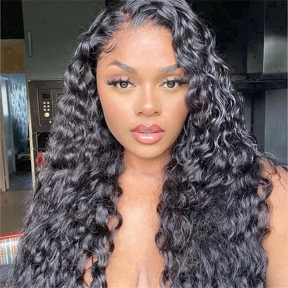 QUEENTAS 40 Inch Black Wig with Bangs Long Black Wigs for Women Synthetic Straight Hair Party Daily Wear