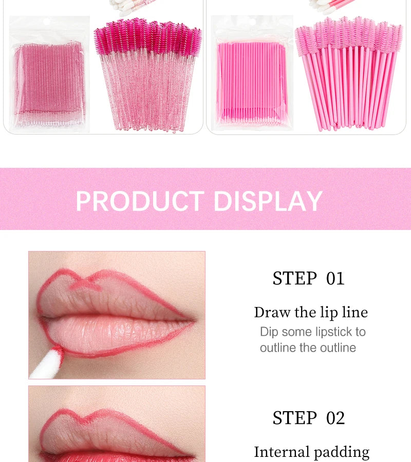 200pc Makeup Brush Set Eyelash Extension Microbush Lipstick Mascara Wands Applicator Eyebrow Comb Beauty Supplies Cosmetics Tool