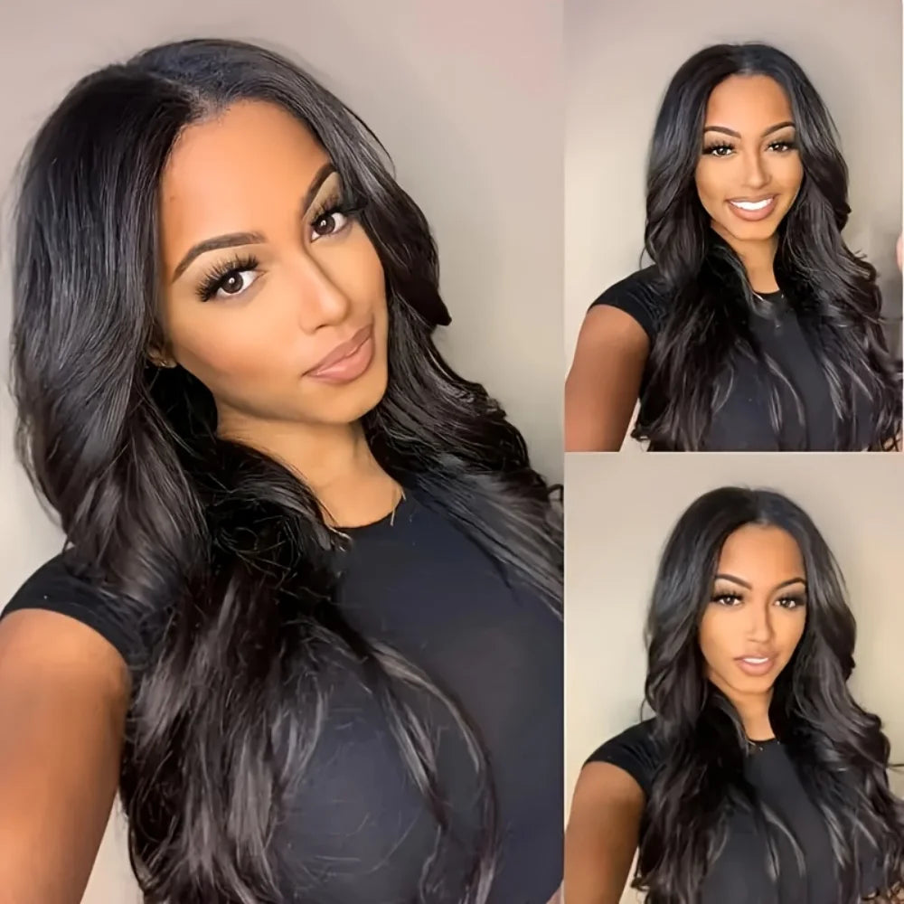Body Wave V Part Wigs Human Hair Glueless Human Hair Wig V Shape Machine Made Wigs Hd Lace For Women Full Head Clip No Leave Out