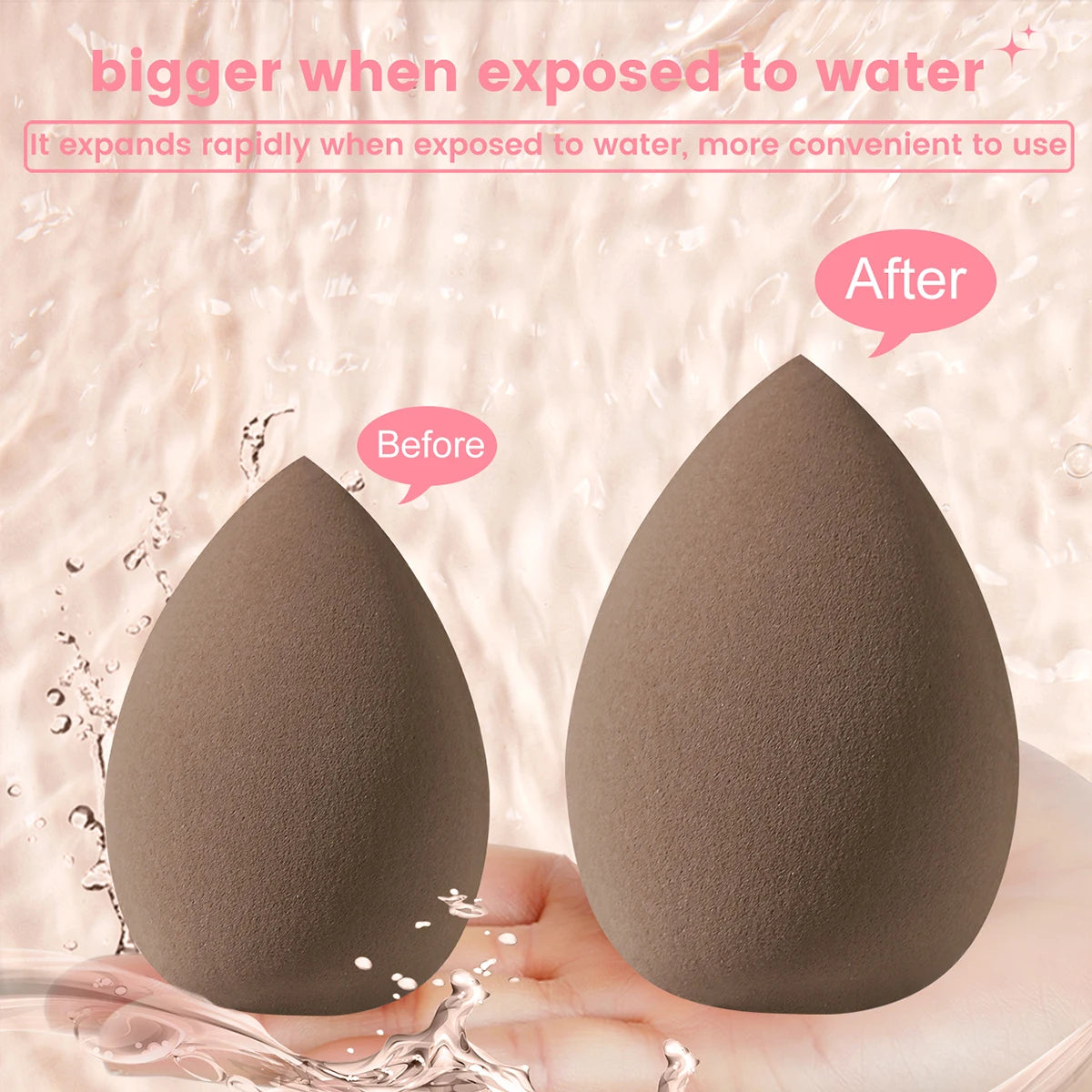 54PCS Makeup Tools: 30PCS Brush Set + 10PCS Makeup Sponges + 10PCS Powder Puffs + 4PCS Tools