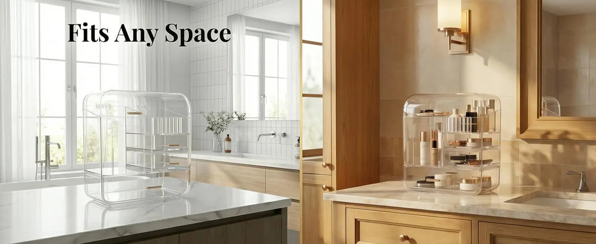 2026 New Cosmetic Storage Box Transparent Integrated Acrylic Eyebrow Pencil Lipstick Skincare Storage Organizer