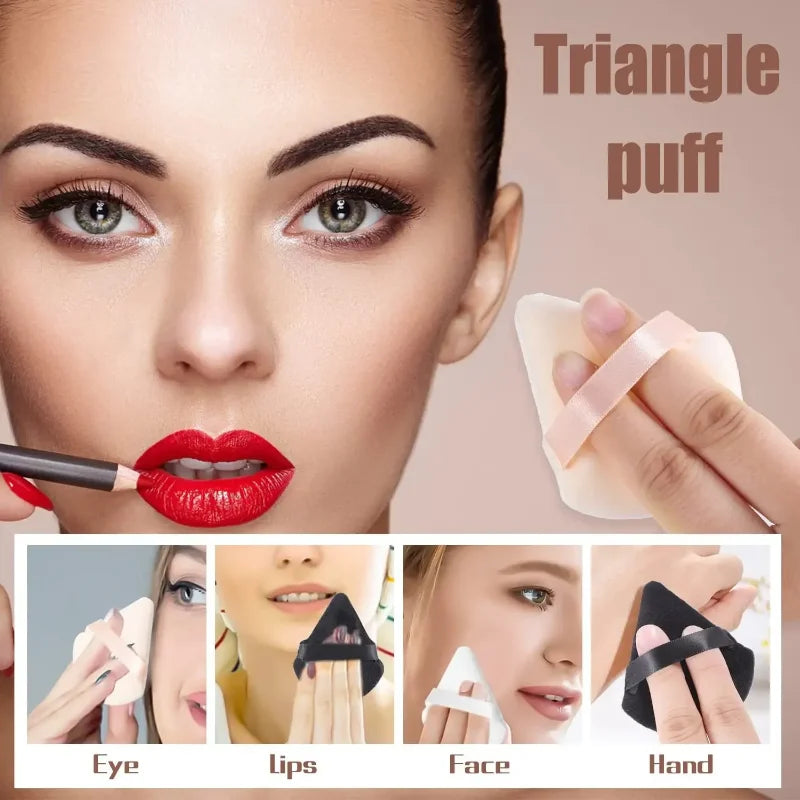 2/6PCS Triangle Velvet Cosmetic Puff Make Up Sponges Wet Dry Use for Face Eye Contouring Shadow Cosmetic Foundation Makeup Tool