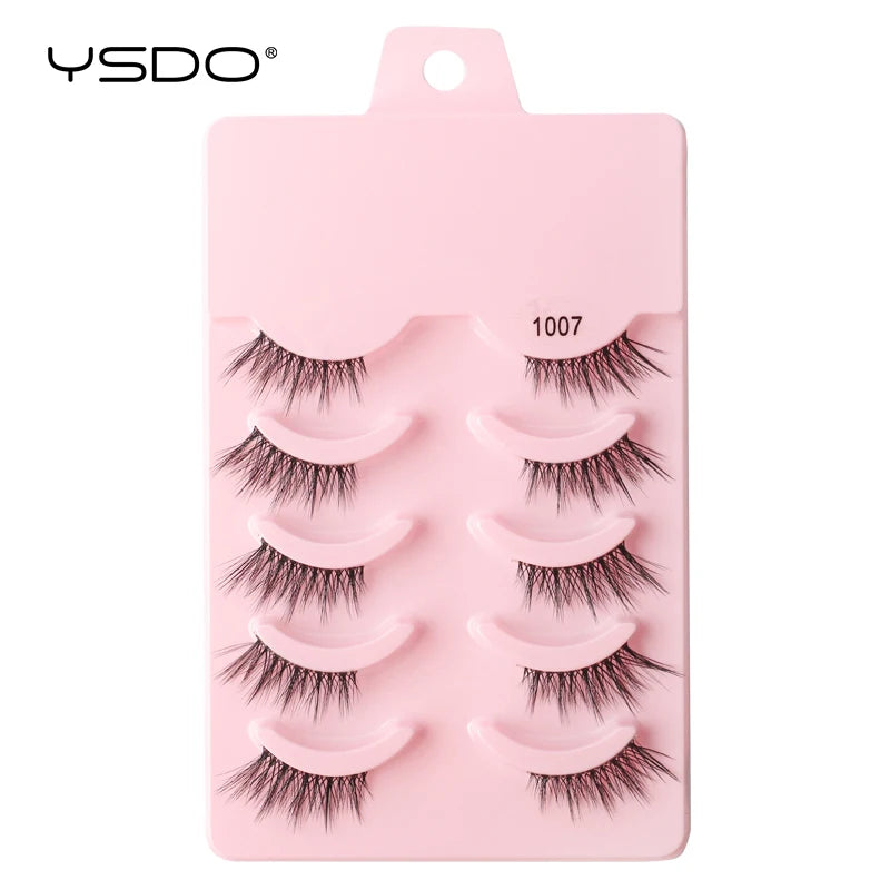 YSDO 5/10 Pairs Natural Eyelash Extension Hand Made Maquilagem Fluffy Fake Half Lashes Soft 3D Mink Lashes Makeup Faux Cilios