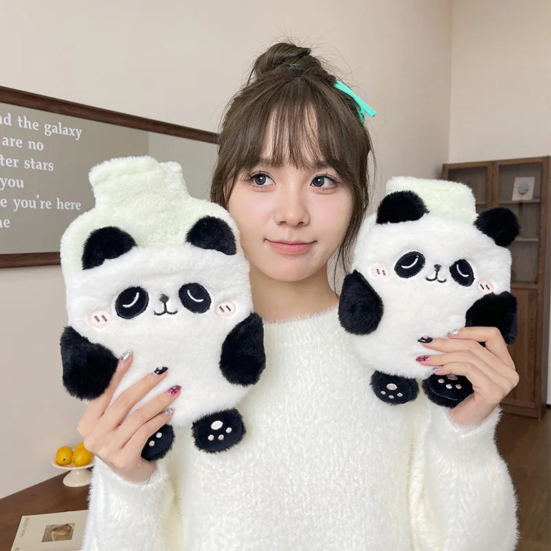 Soft Kawaii Hot Water Bottles Plush Rubber Hand Warmer Foot Belly Explosion-proof Insulating Hot Water Bag for Women Period Pain