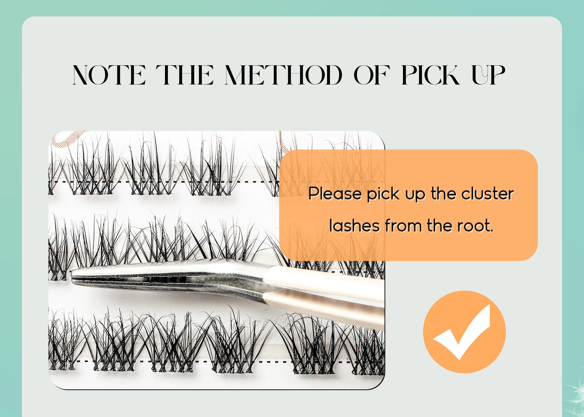 Individual Lashes Cluster C Curl Mix Lash Clusters 3D Wispy DIY Eyelash Extension 0.1mm Super Thin Band Resuable Natural Lashes