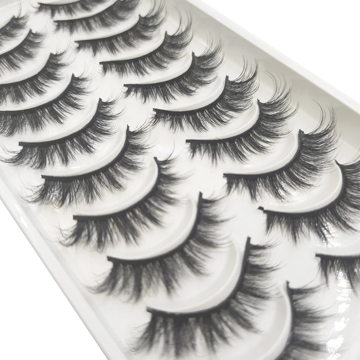 10 Pairs Natural 3d Mink Lashes Soft False Eyelashes Cross Messy Dense Eye Lashes Extension Makeup Faux Cils Cat Mini