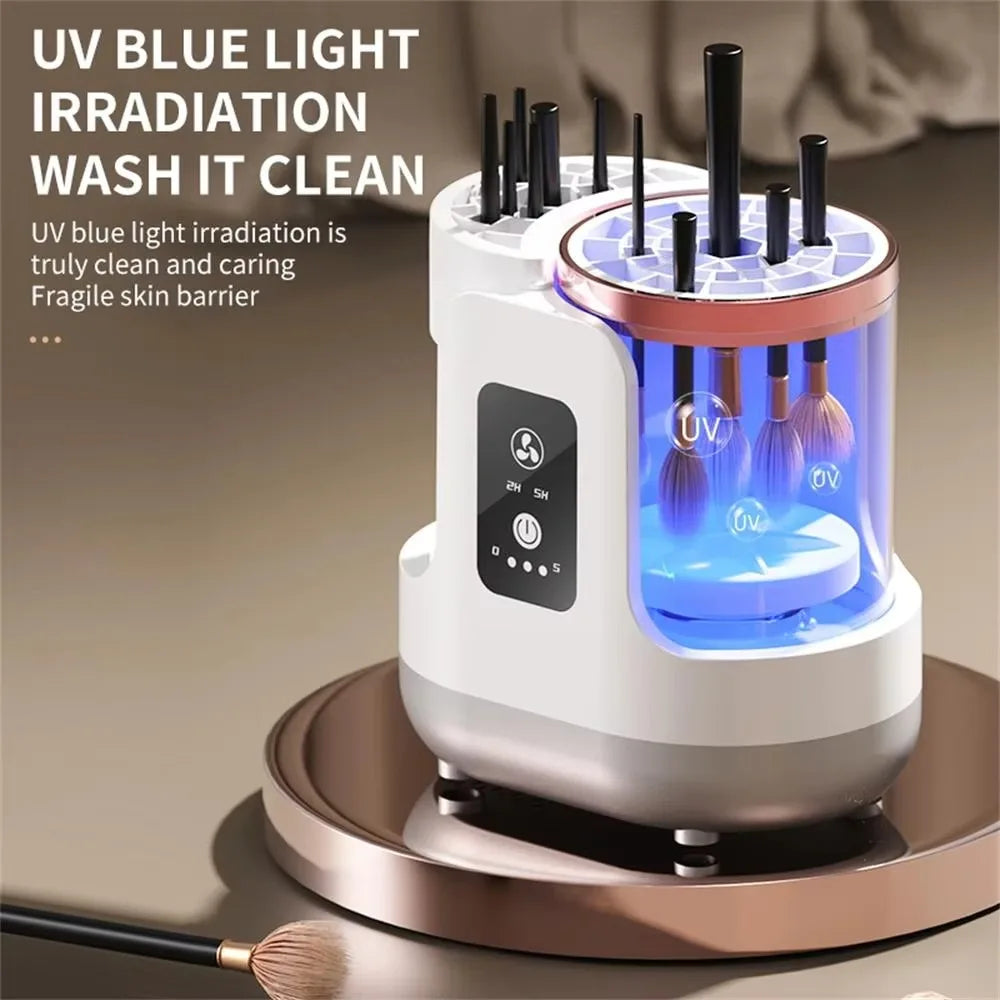 Electric Makeup Brush Cleaner, Quick Dry Brush Cleaner & Makeup Tool Cleaner,2 in 1 Washing and Air Drying,Plug and Play