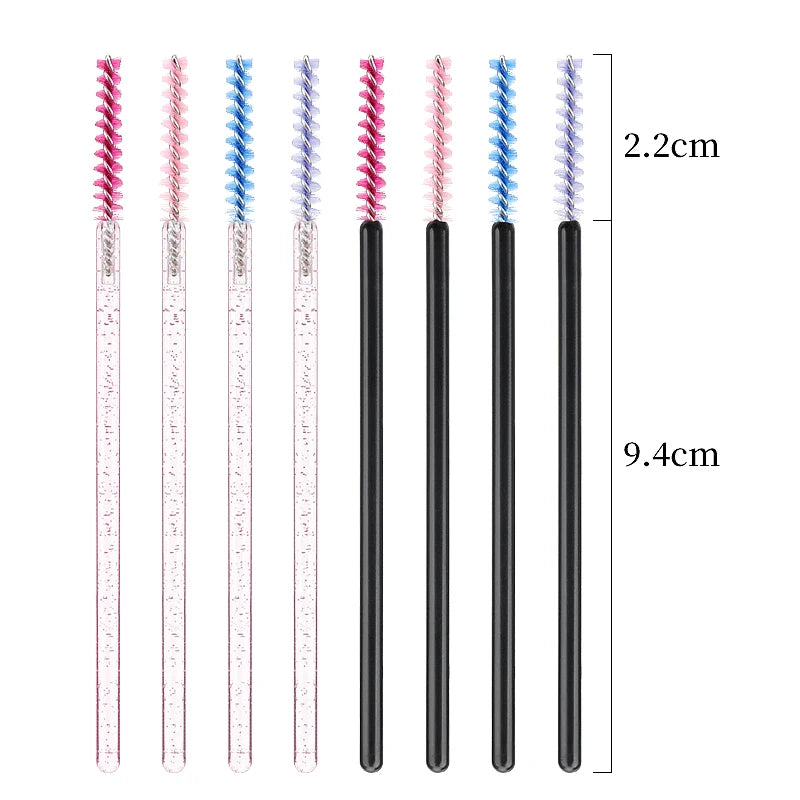 200/500 Pcs Eyelash Brushes Disposable Crystal Fine Head Eyebrow Brush  Mascara Wand Applicator Lashes Extension Makeup Tools
