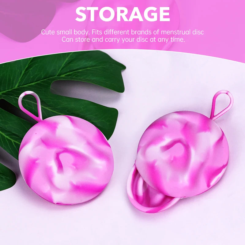 Feminy Menstrual Disc Kit Medical Grade Reusable Soft Silicone Period Disc with Sterilizer Case Applicator Leakproof Monthly Cup