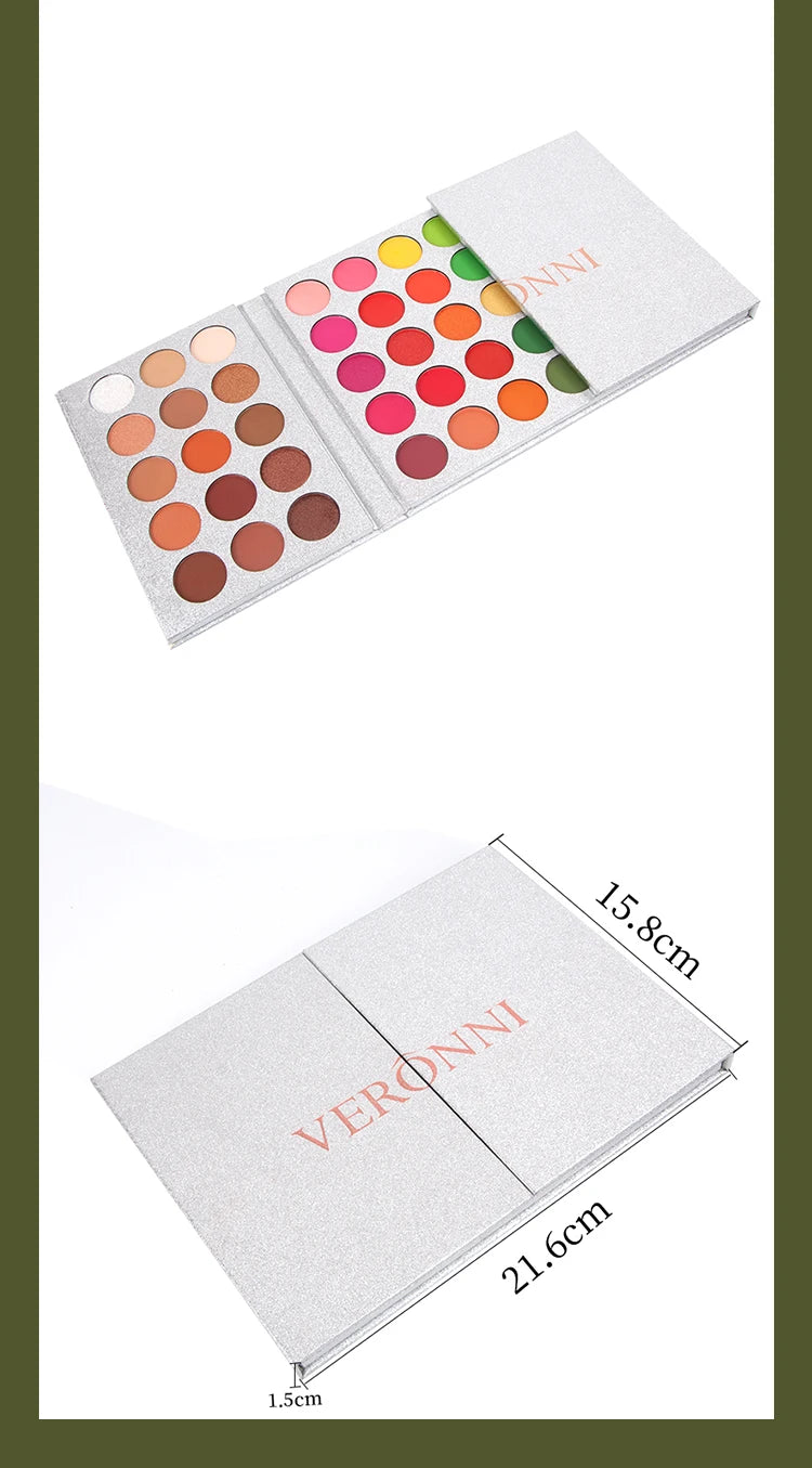65-Color Eyeshadow Palette Makeup-High Pigmented Eye make up Tool Matte Glitter Finishes for Festival Christmas Cosmetics makeup