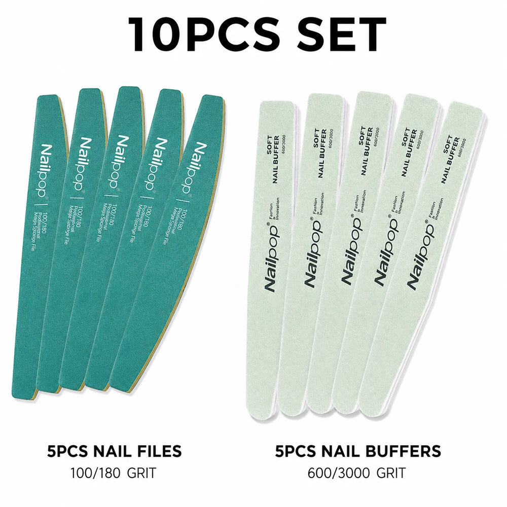 Soft Eva Dual Sided Nail Buffer Block 600/3000 Grit Washable Reusable Nail File Natural Nail Polishing Tool For Salon Manicure