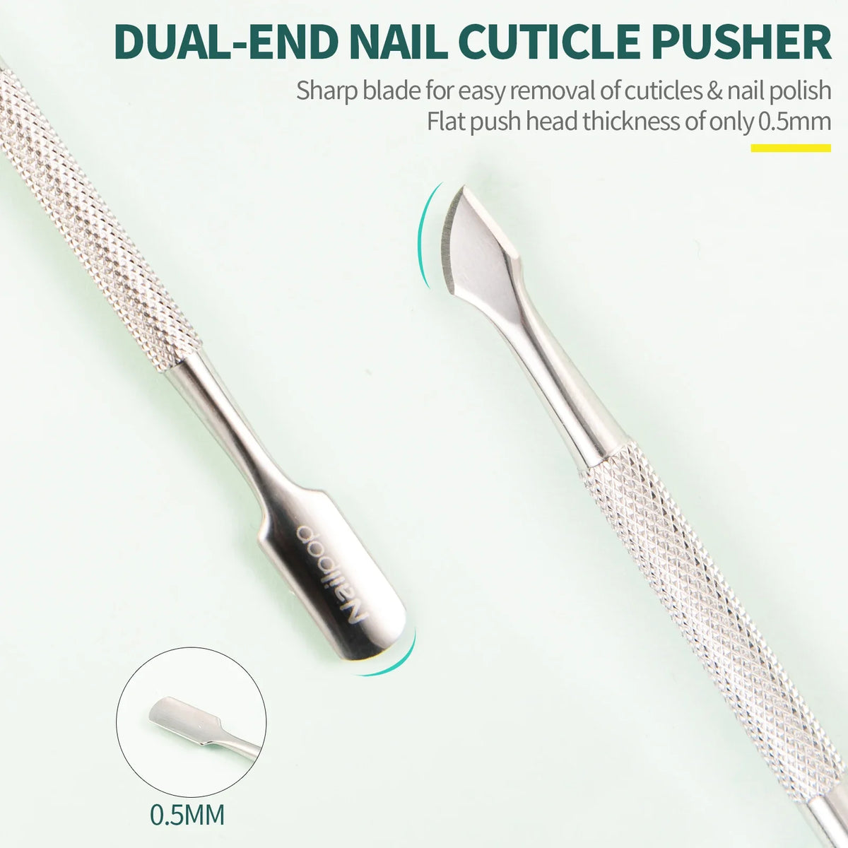 Nailpop Nail Cuticle Scissors Stainless Steel Manicure Pedicure Trimmer and Pusher Silver Dead Skin Scissor Nipper Clipper Tool