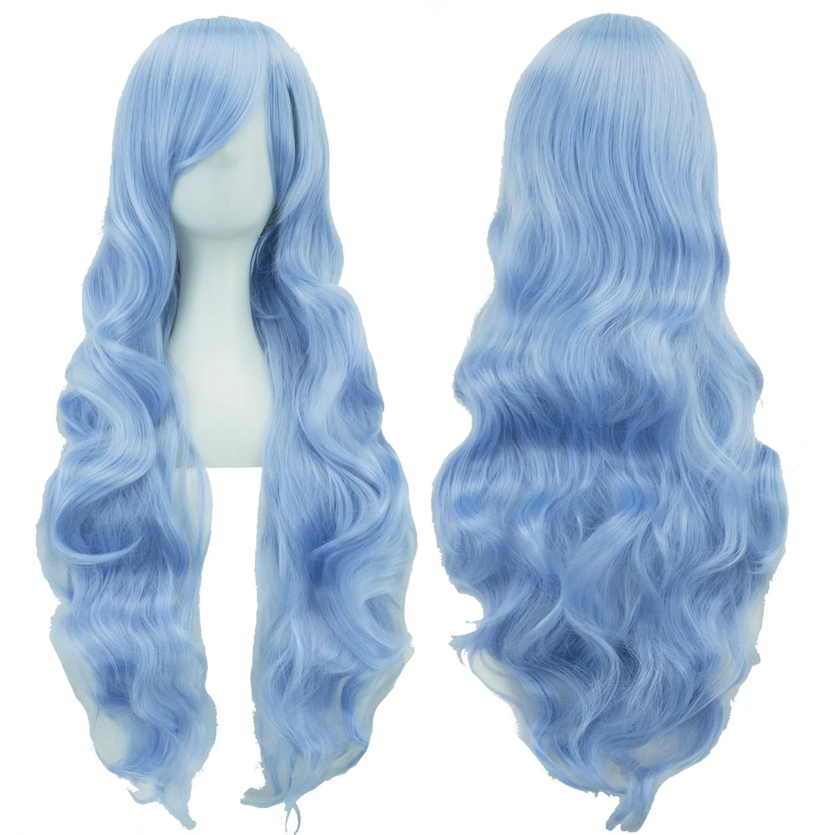 Soowee Curly Long Synthetic Hair Green Wig Hairpiece Pink Black Party Hair Cosplay Wigs for Women