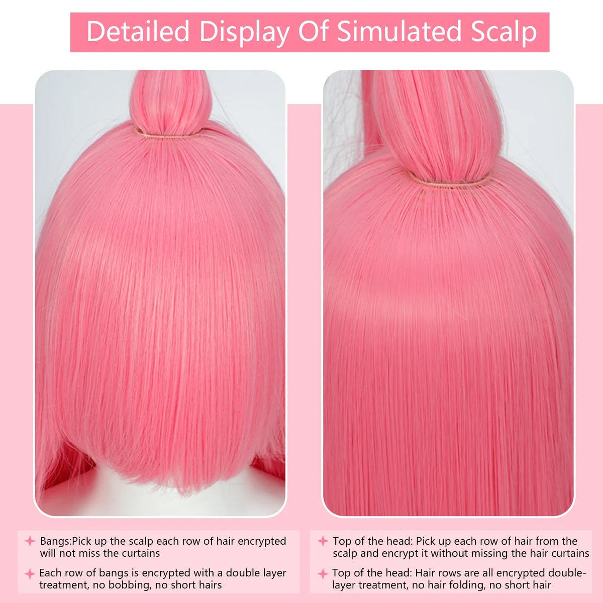 100CM Long Straight Wig With Bangs Synthetic Cosplay Wig For Women Pink Purple Cosplay Wigs For Halloween Party