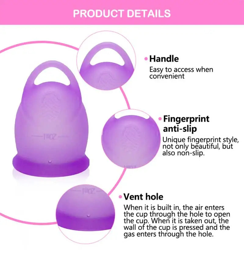 Menstrual Cup With Storage Case Medical Silicone Menstrual Cup Sterilizer Cup Women's Health Care Period Accessories Kit