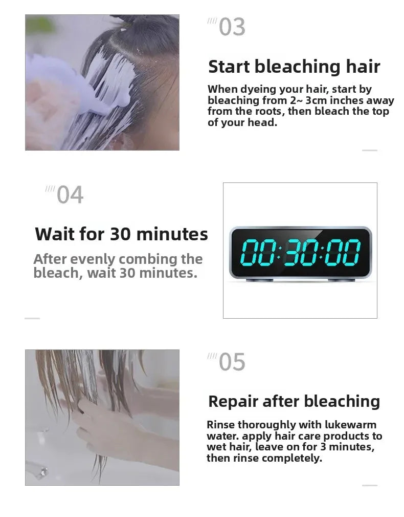 9 Degrees Hair Bleach Color Fading Paste White Gold Tasteless Bleaching Agent for Salon Home Use Professional Styling