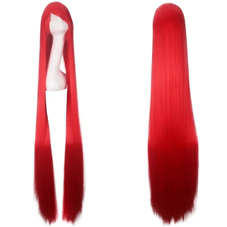100cm Colourful Wig Long Staight Cosplay Anime Costume Party Wigs Synthetic Heat Resistant Wig