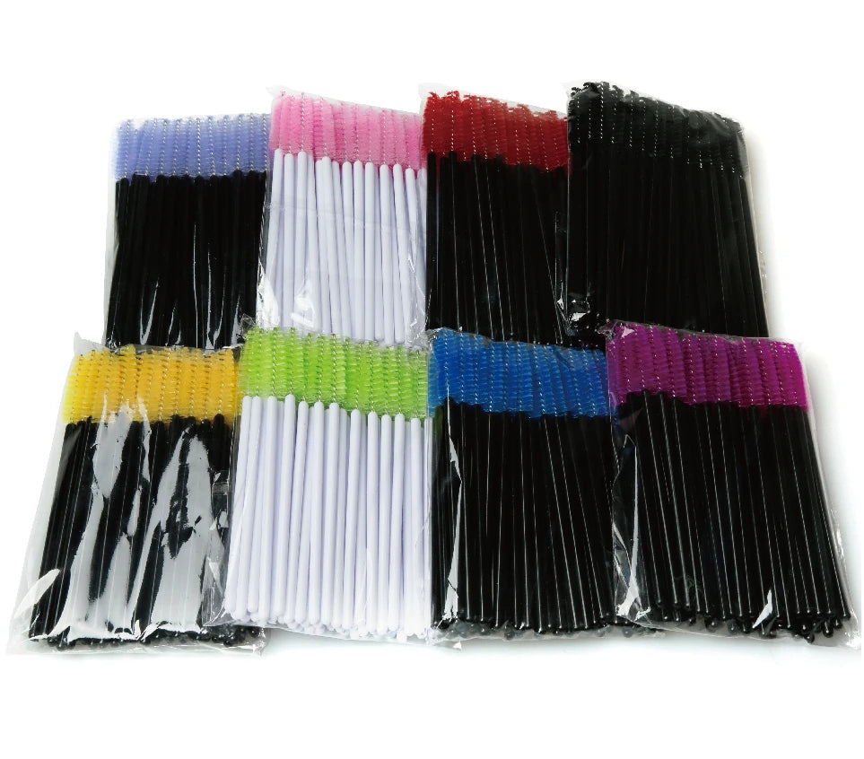 Eyelash Brush Mascara Wands Spoolies Eyebrow Lash Cleaning Brushes Applicator Makeup Tools 50/1000/2000pcs