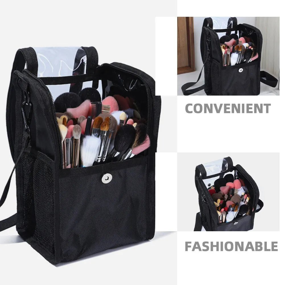 Makeup Organizer Storage Brush Holder Travel Halloween Christmas New Year Handheld Makeup Bag Hair Tool Clear