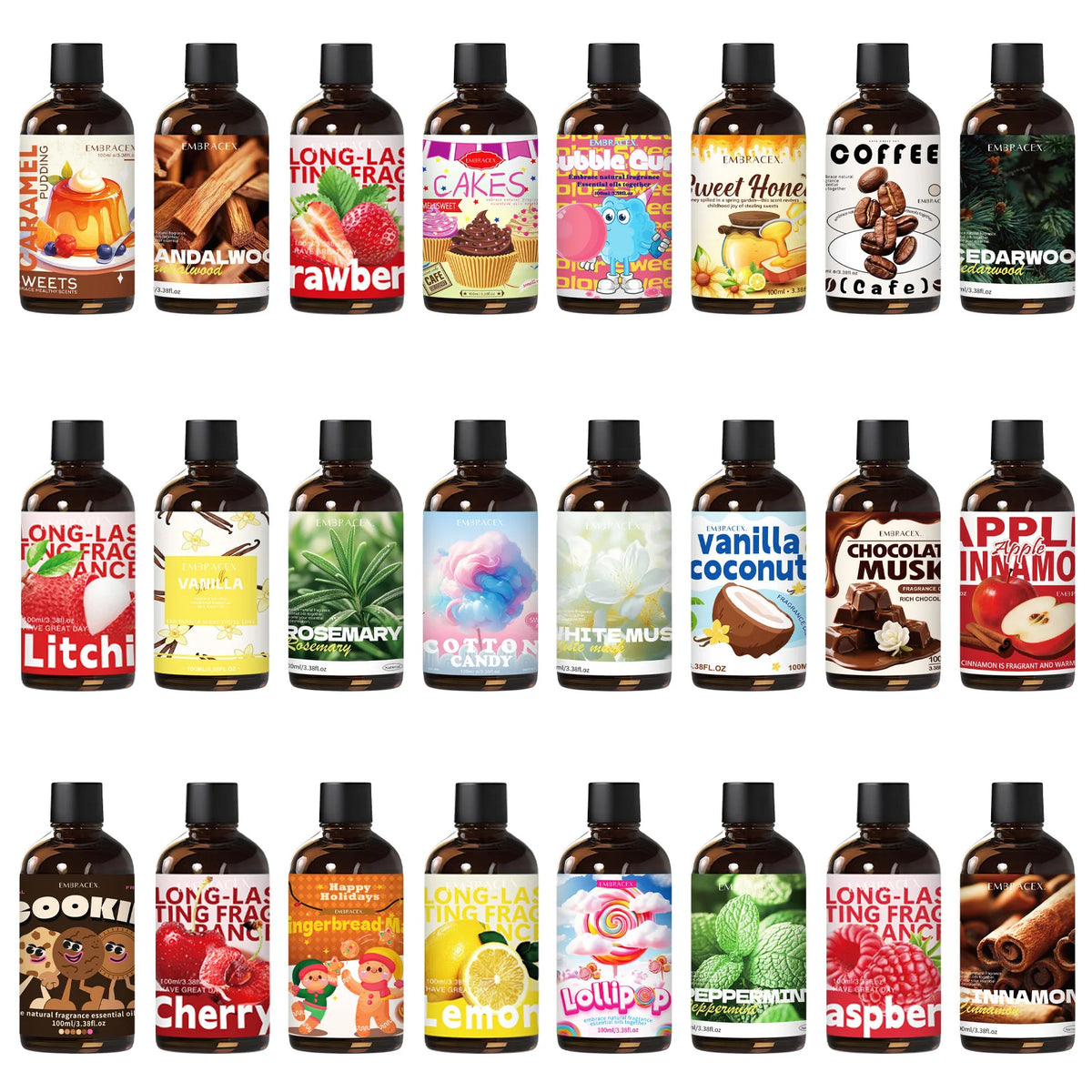 27 Type 100 ml Fragrance Oils Face/Body Skincare Hand Care Long Lasting Scent Fruit/Food/Spice Fragrance Oil Gift To Friends