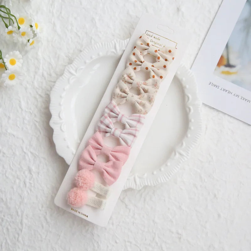 10Pcs/Set Children's Hairpins Cute Headwear Hair Accessories Bow for Baby Girl Scrunchie Hair Clips Kids Barrettes Headwear