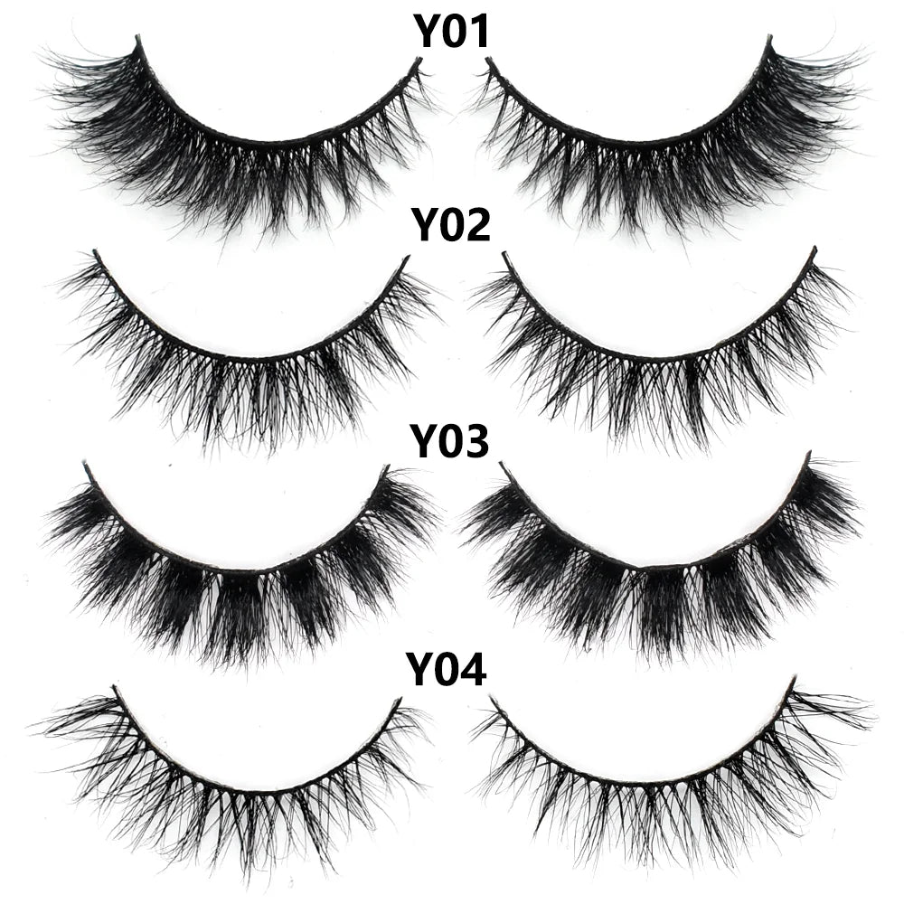 Half Lashes Short Mink Eyelashes Fluffy Soft False Eyelashes Wispy Cross Strip Eye Lashes Natural Mink Eyelash Extension Makeup
