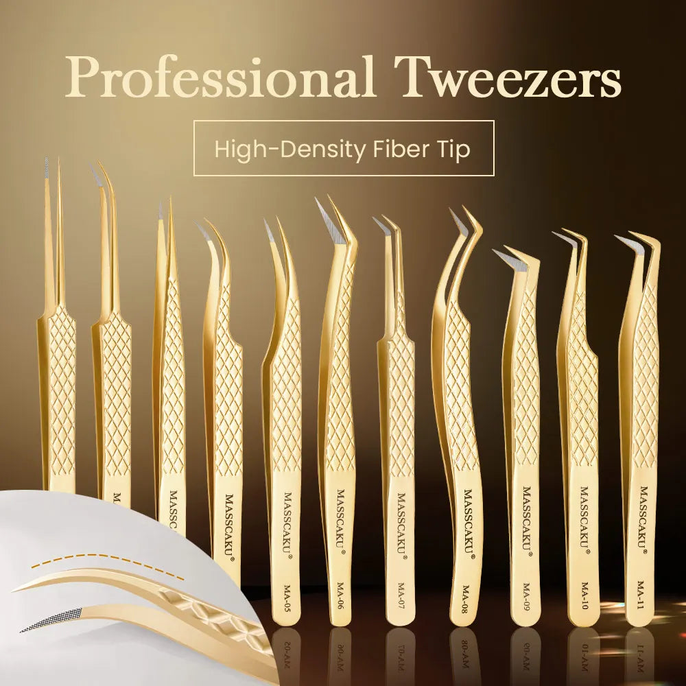 MASSCAKU Lash Pickup Tweezers Fiber Tip Beauty Salon Supplies High Accuracy Tool for Premade Fan Application