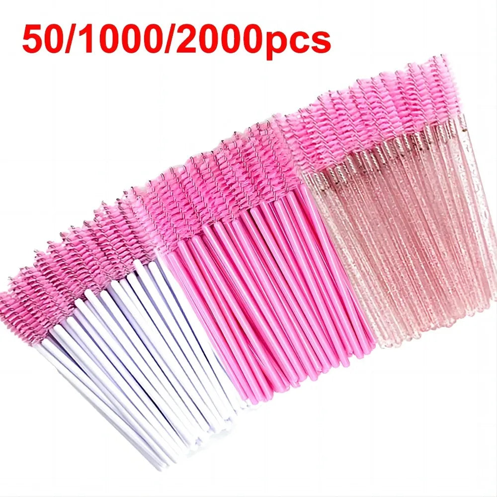 Eyelash Brush Mascara Wands Spoolies Eyebrow Lash Cleaning Brushes Applicator Makeup Tools 50/1000/2000pcs