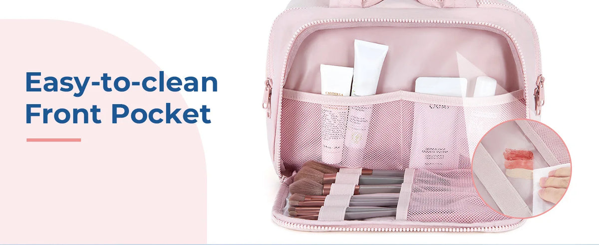 Large capacity waterproof makeup and toiletries handbag for women's travel bathroom shower and makeup storage bag