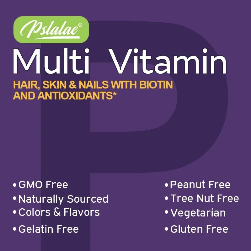 Multivitamin Gummies - To Provide Energy, for Skin, Hair and Nails Health, Support Immune, Overall Health