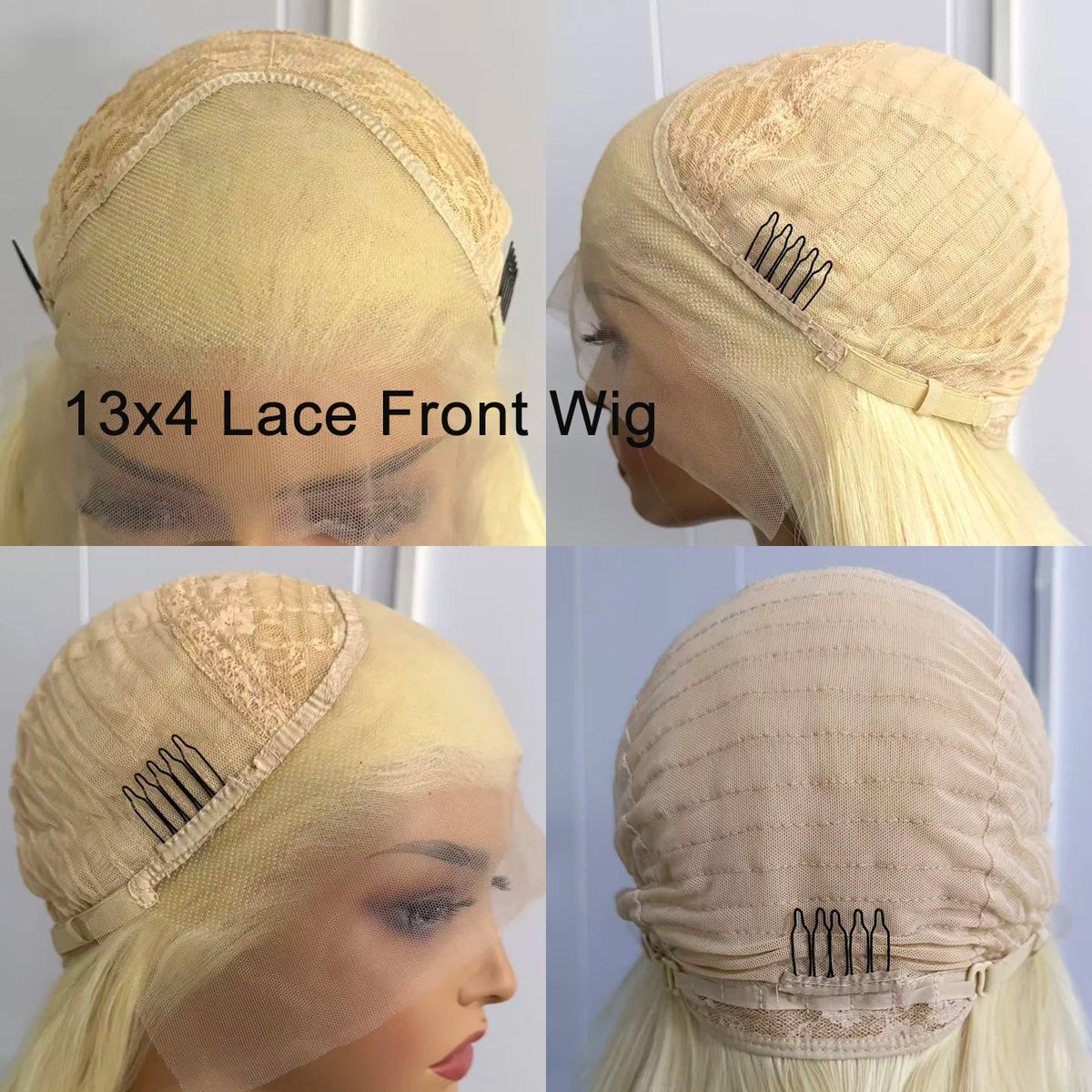 AIMEYA Platinum Wigs for Women Mix Blonde Synthetic Lace Front Wig Black Long Natural Wave Synthetic Hair Wig Daily Use Cosplay