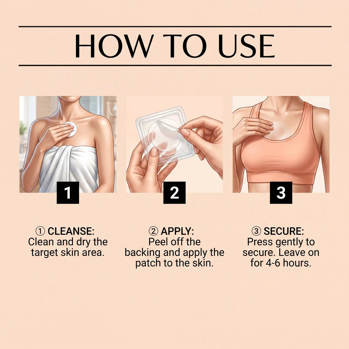 Body Care Patch Bust Hip Targeted Skin Hydrating Supply Improve Skin Smoothness Flexible Breathable Material Mild Adhesive