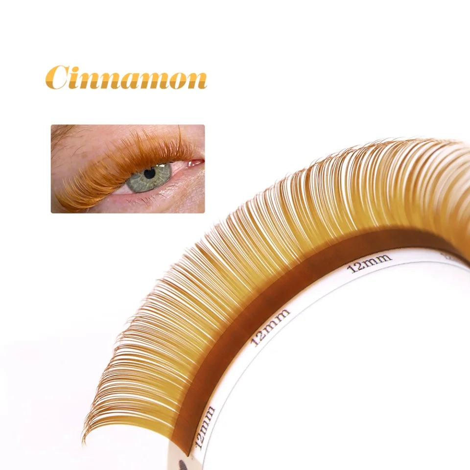 AGUUD Brown Classic Individual Eyelashes Russian Volume Lashes Colorful Premium 20Rows Cashmere Soft Dark Brown Lash Extensions