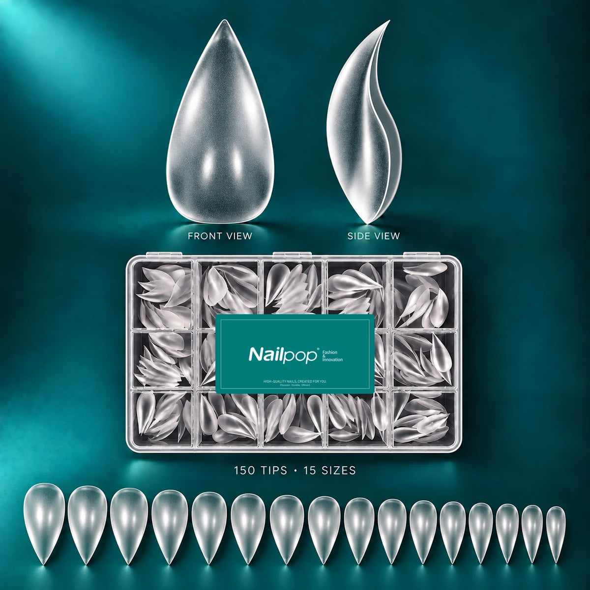 Solid Cat Claw False Nails Extra Matte Clear Full Cover Acrylic Press On Nails 15 Sizes Halloween Salon Style 150pcs