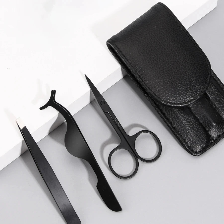 4-in-1 Precision Tweezers Set, Stainless Steel, Multi-Tip, Perfect for Eyebrow & Hair Removal