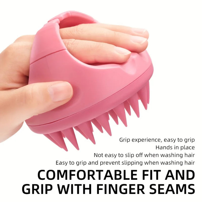 1 Gentle Silicone Scalp Massage Shampoo Brush - Anti-allergy Handheld Hair Shampoo Device，For Removing Dandruff，No Battery Requi
