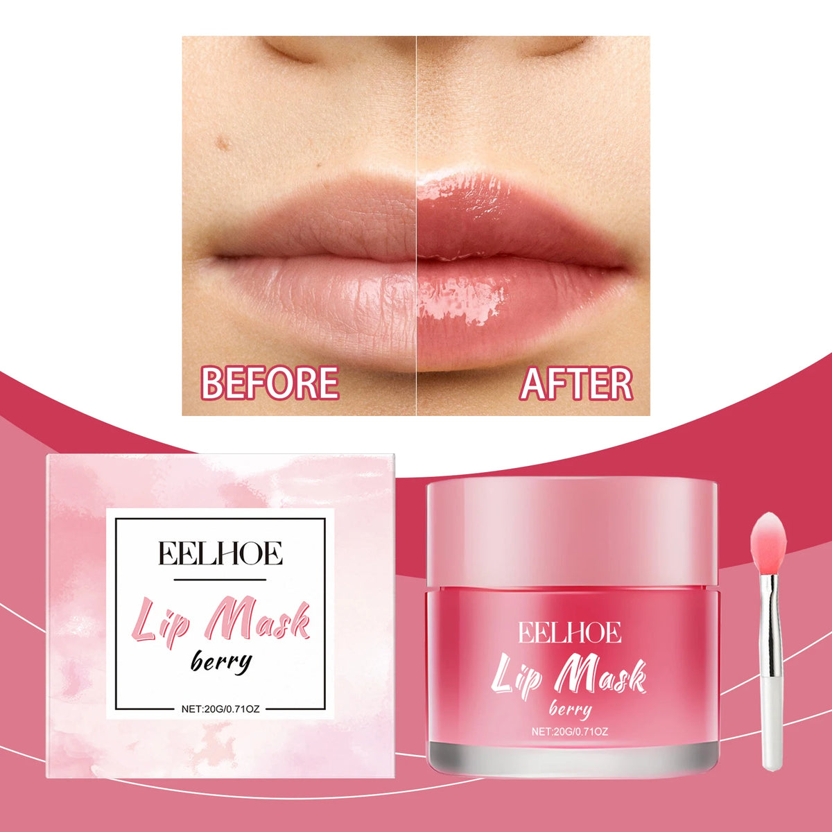 20g EELHOE Moisturizing and Hydrating Sleep Lip Mask – Cleans Dead Skin, Moisturizes Dry Lips, Keeps Them Hydrated and Soft