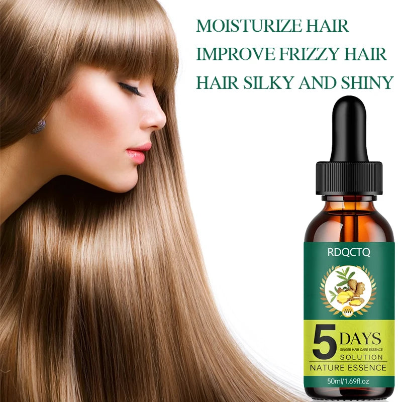 5-Day Ginger Hair Serum | Natural Nourishing Essence | Frizz Control & Shine Boost | Hair Care Treatment