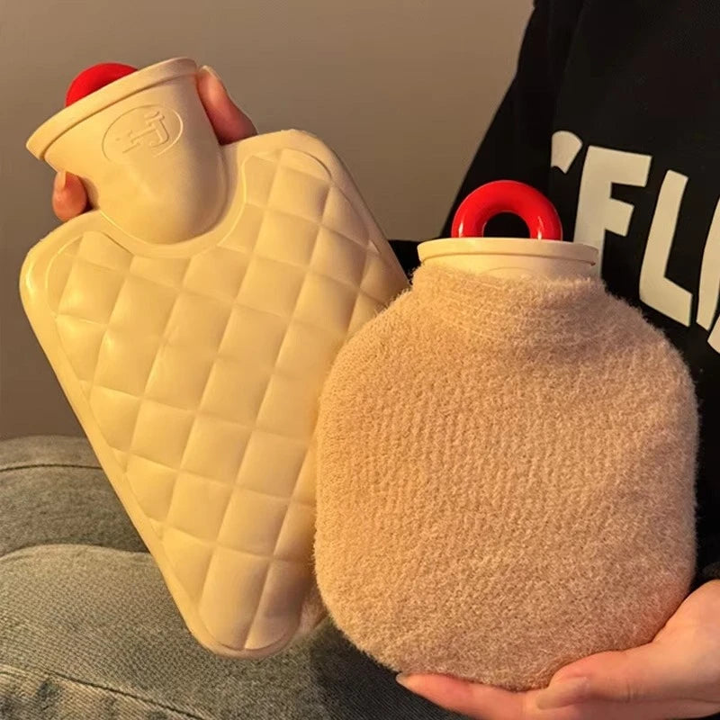 350/800ML Hot Water Bottles Bag Water-filling Hot-water Bag for Female Warm Belly Hands and Feet Keep Hand Warmer Hot WaterBag