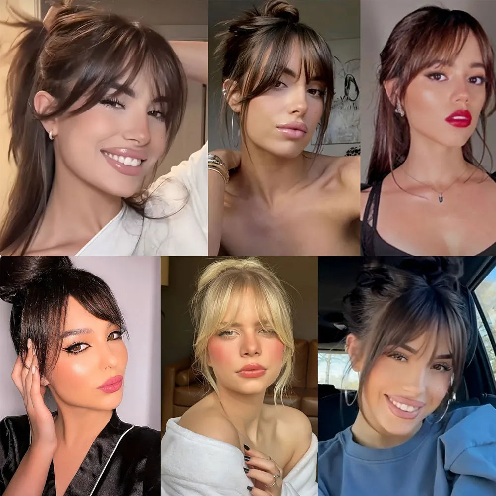 Eight Character French Bangs Wig Piece Female Synthetic BB Clip Fluffy Top Reissue Eight Character Bangs Thin Invisible Hairpins