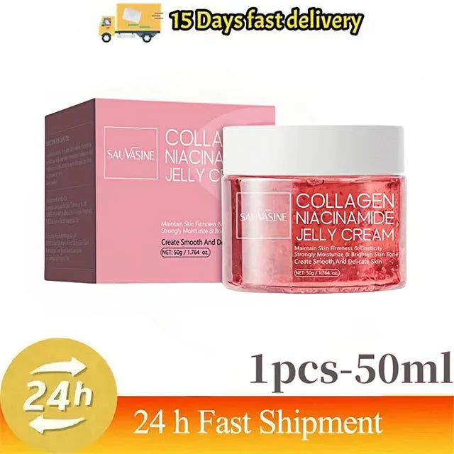 50g Collagen Niacinamide Jelly Cream Deep Moisturizing Pore Shrinking Brightening Niacinamide Gel  Lifting Firming Face Skin Car